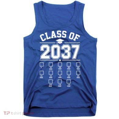 Class Of 2037 Grow With Me Checklist Kindergarten 12th Grade Tank Top