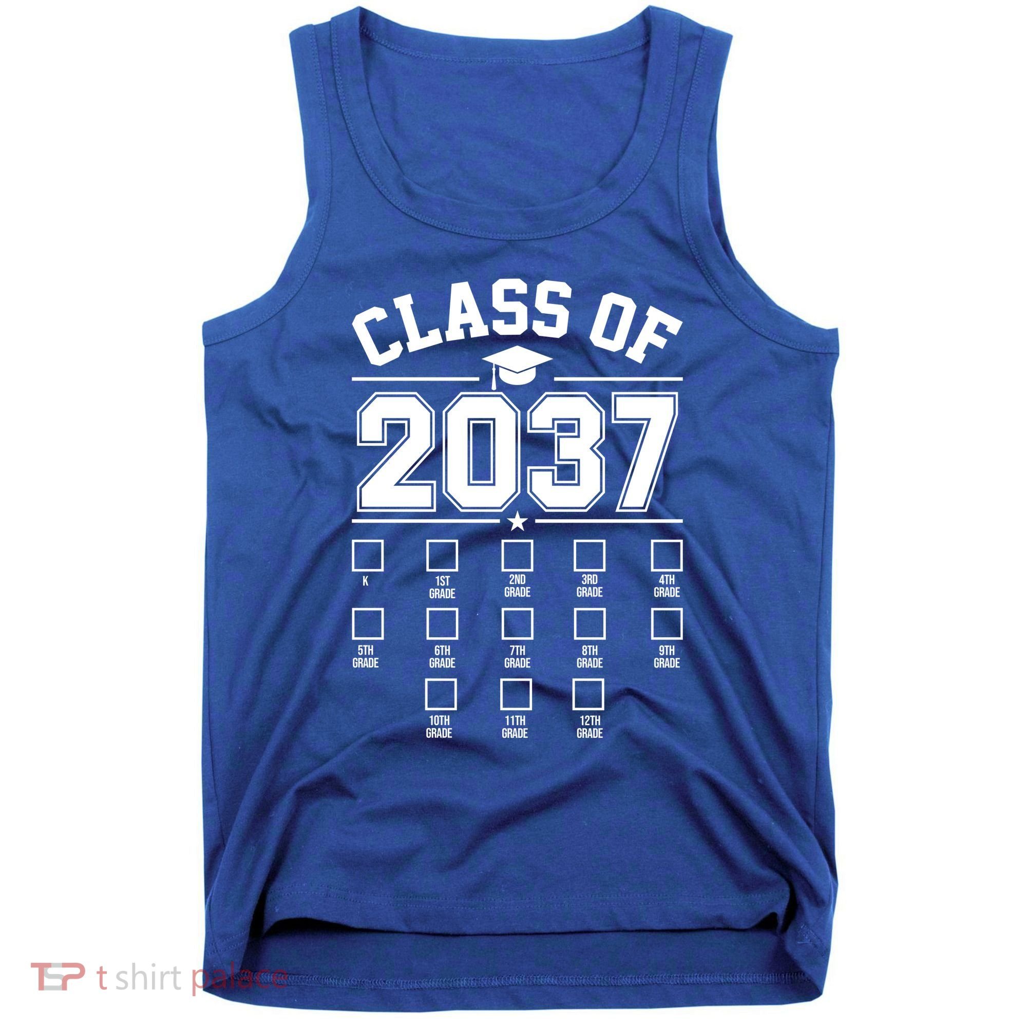 Class Of 2037 Grow With Me Checklist Kindergarten 12th Grade Tank Top