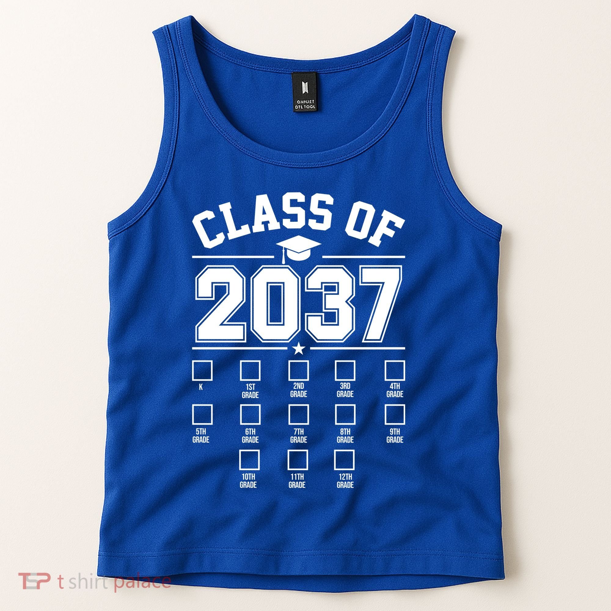 Class Of 2037 Grow With Me Checklist Kindergarten 12th Grade Tank Top
