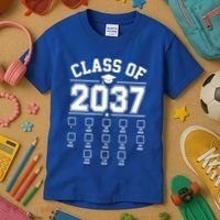 Class Of 2037 Grow With Me Checklist Kindergarten 12th Grade Kids T-Shirt thumb 3
