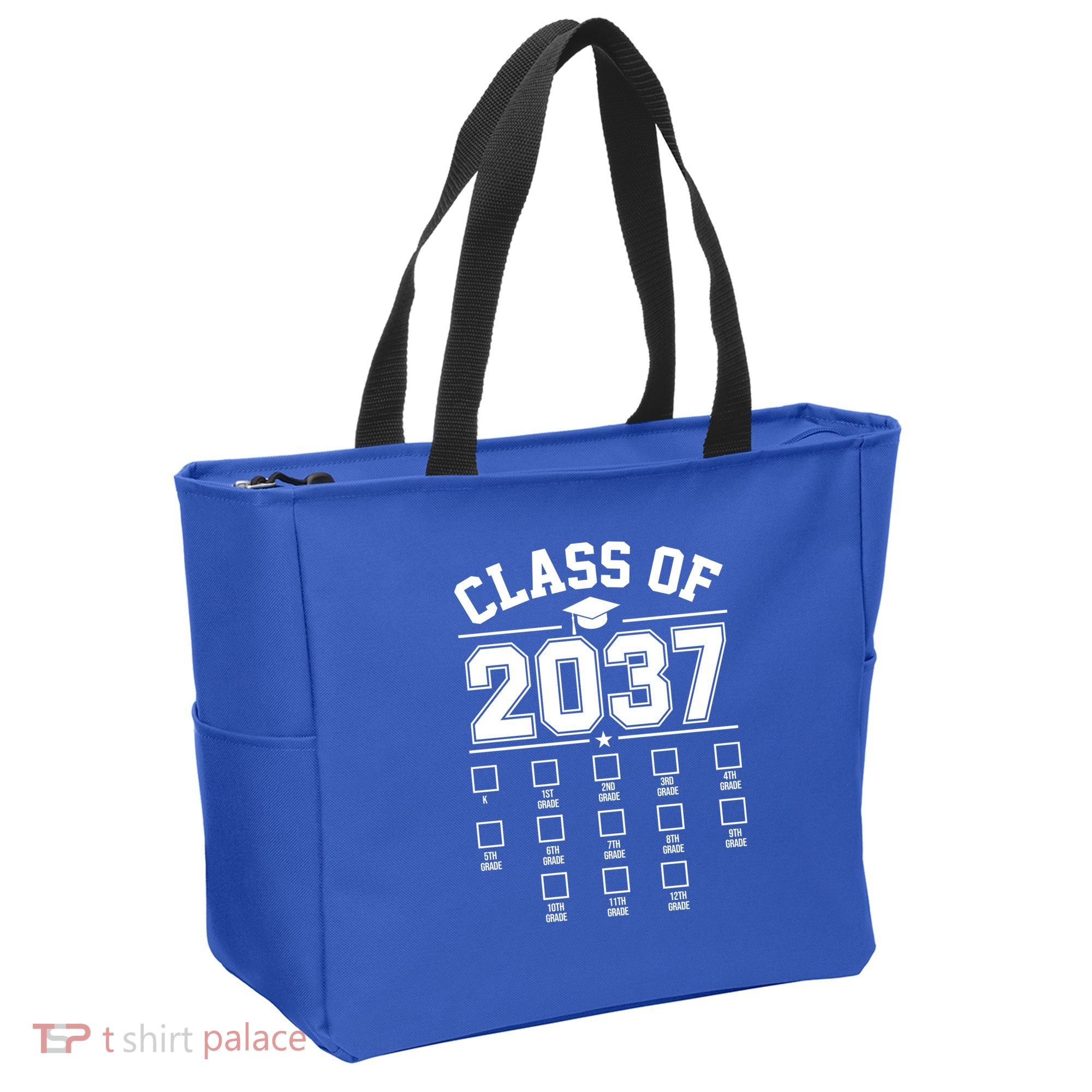 Class Of 2037 Grow With Me Checklist Kindergarten 12th Grade Tote Bag