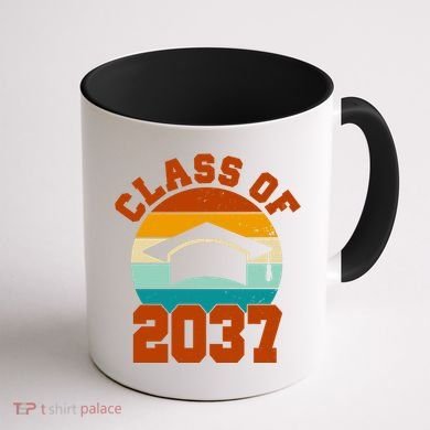Class Of 2037 Kindergarten Graduation Retro Coffee Mug back