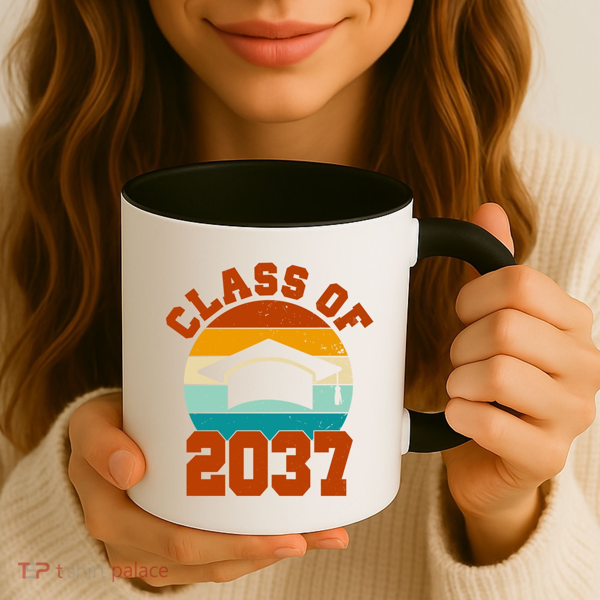 Class Of 2037 Kindergarten Graduation Retro Coffee Mug