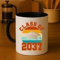 Class Of 2037 Kindergarten Graduation Retro Coffee Mug thumb 4
