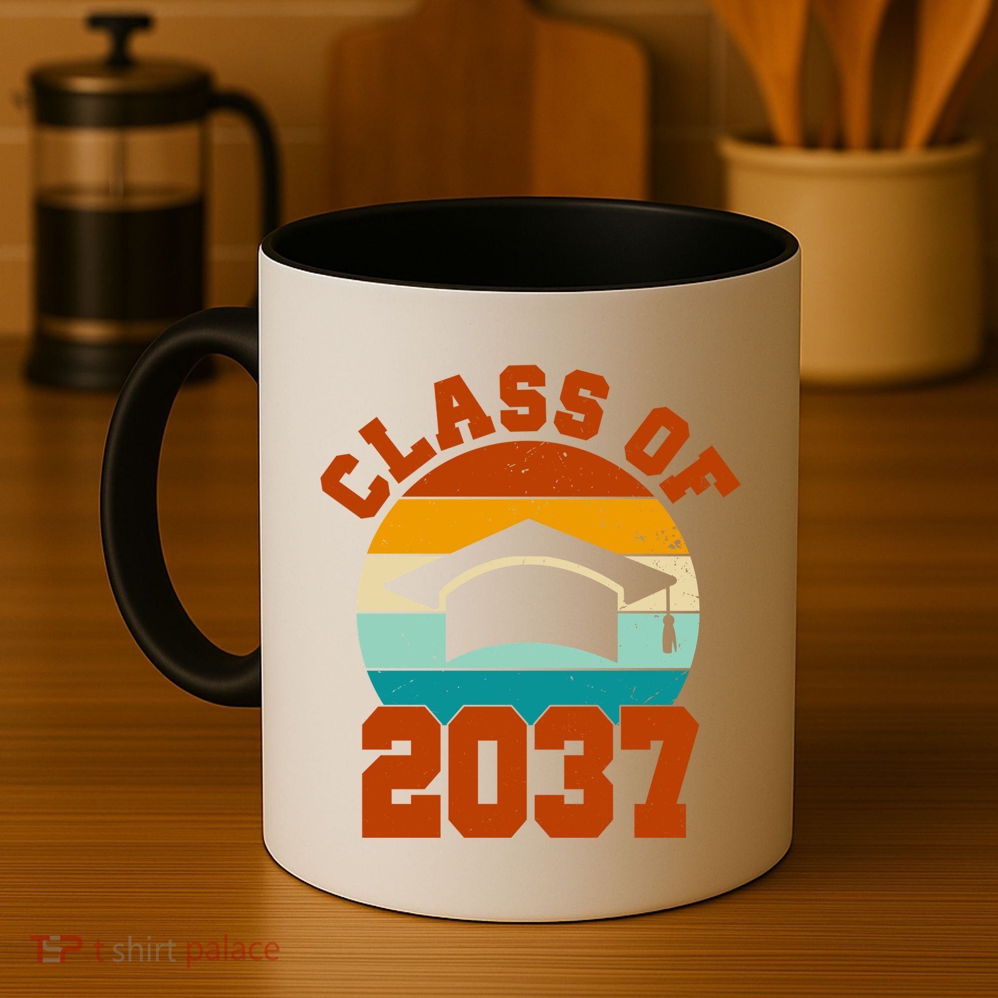 Class Of 2037 Kindergarten Graduation Retro Coffee Mug