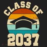 Class Of 2037 Kindergarten Graduation Retro Beanie thumb 2