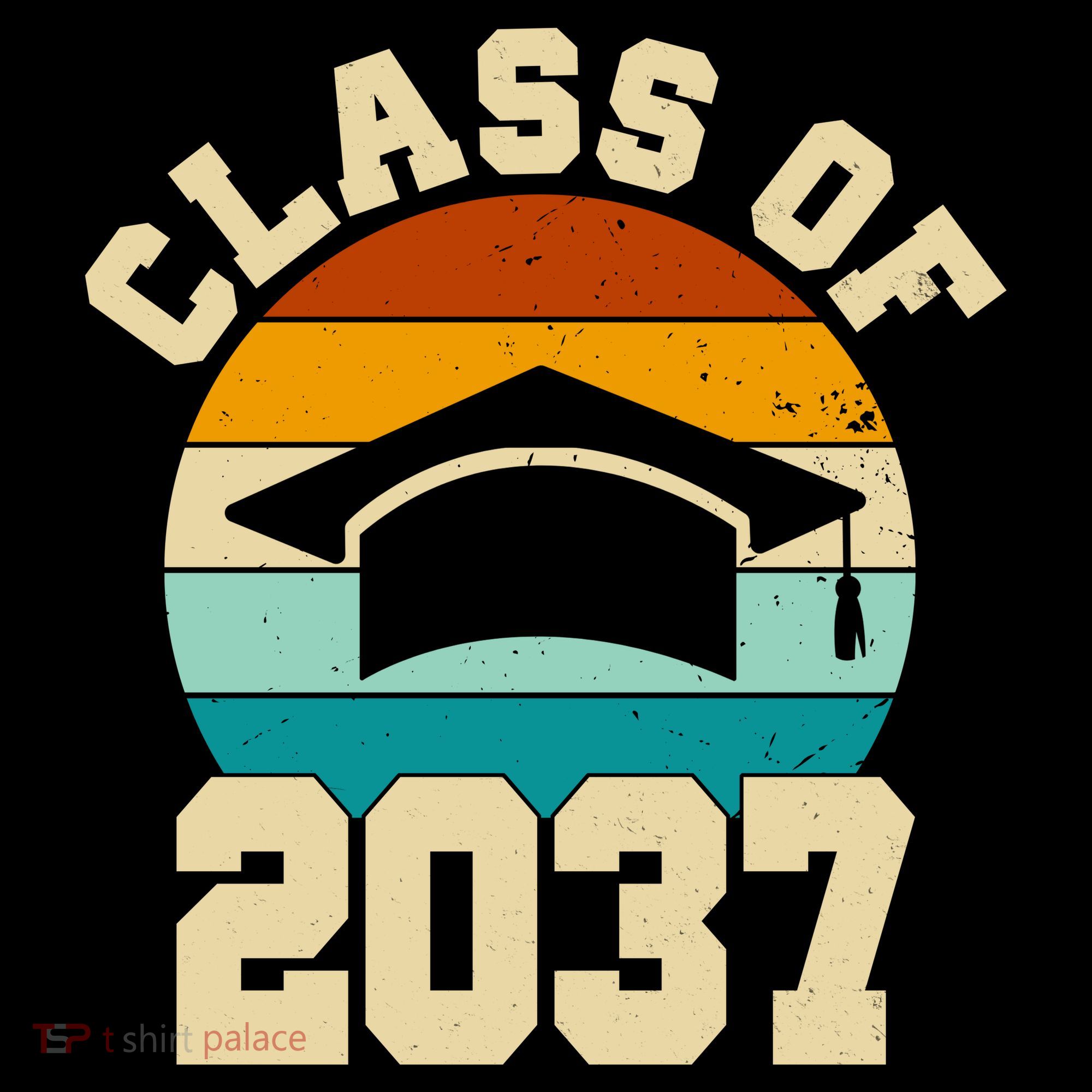 Class Of 2037 Kindergarten Graduation Retro Women's Hoodie