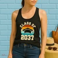 Class Of 2037 Kindergarten Graduation Retro Women's Tank Top thumb 2