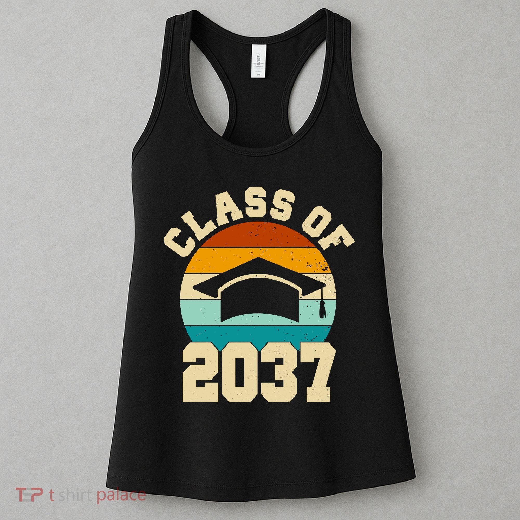 Class Of 2037 Kindergarten Graduation Retro Women's Tank Top