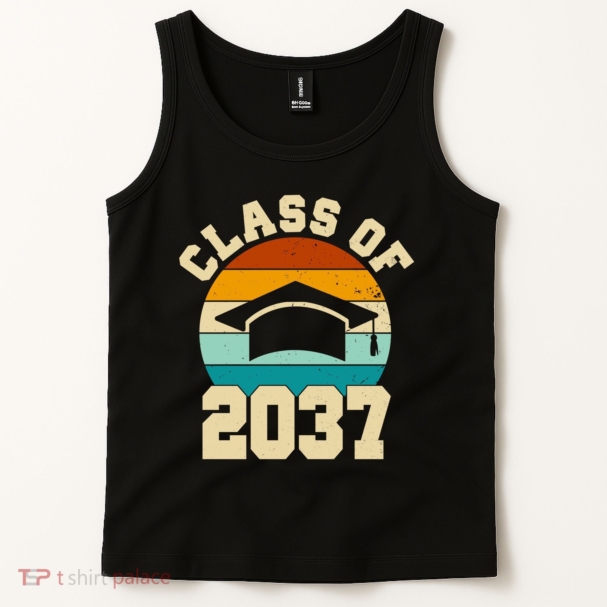 Class Of 2037 Kindergarten Graduation Retro Tank Top