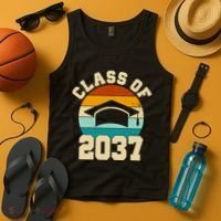 Class Of 2037 Kindergarten Graduation Retro Tank Top thumb 4