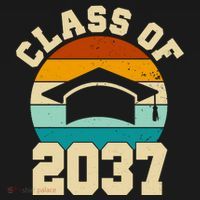Class Of 2037 Kindergarten Graduation Retro Visor thumb 3