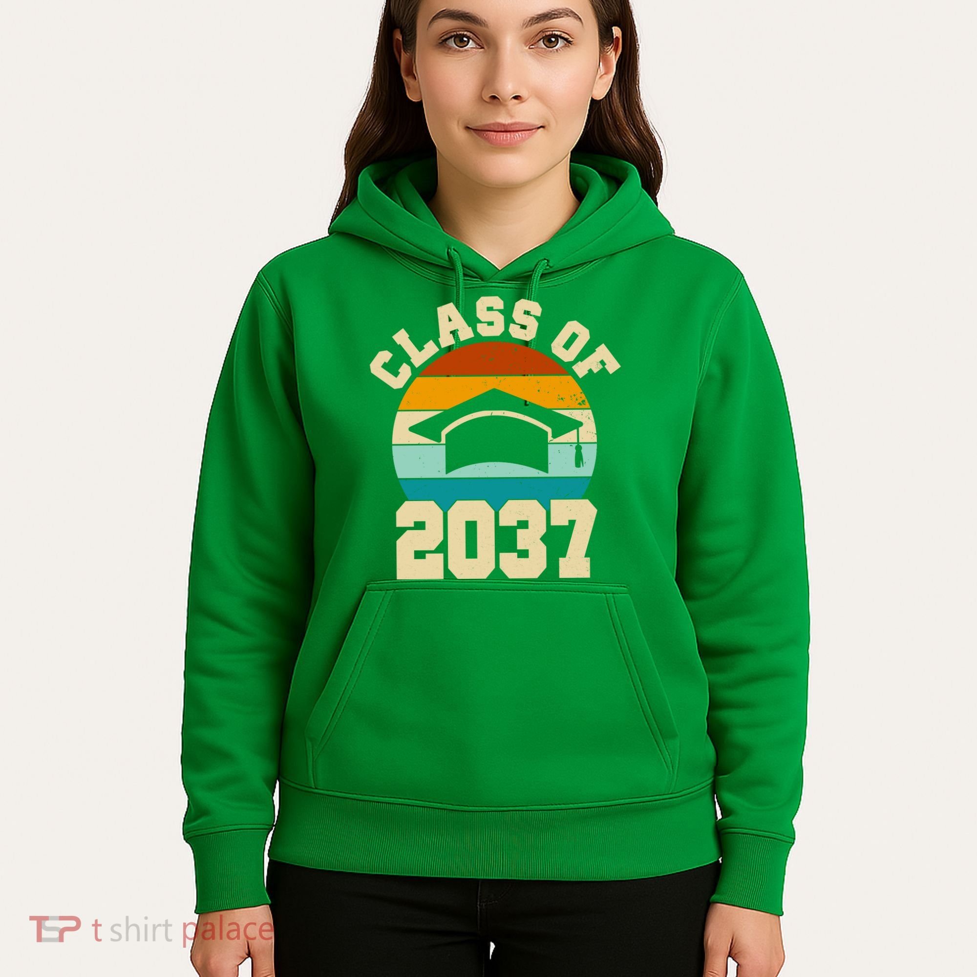 Class Of 2037 Kindergarten Graduation Retro Hoodie