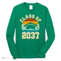 Class Of 2037 Kindergarten Graduation Retro Long Sleeve Shirt thumb 0