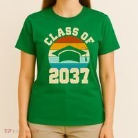 Class Of 2037 Kindergarten Graduation Retro T-Shirt thumb 4