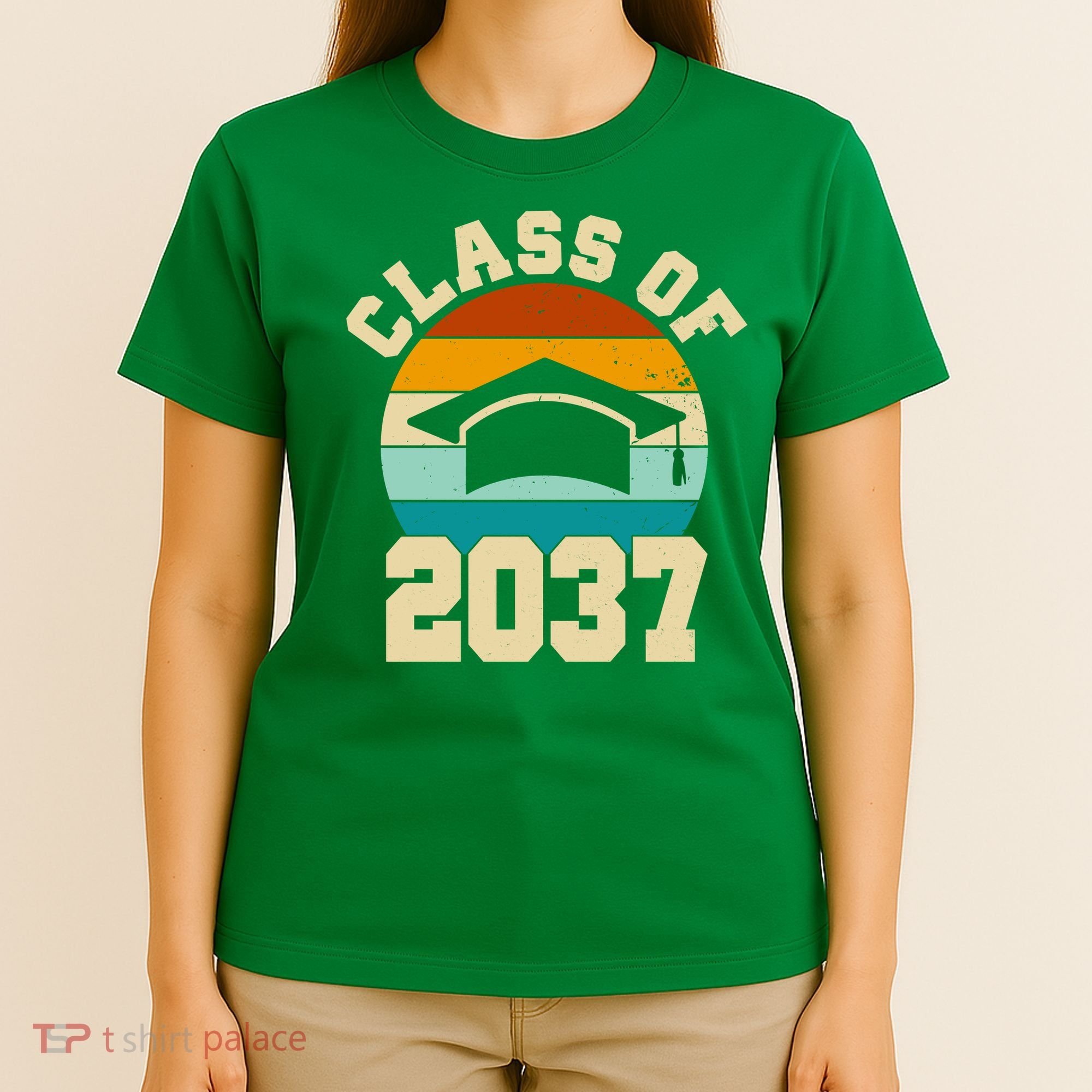 Class Of 2037 Kindergarten Graduation Retro T-Shirt