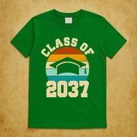 Class Of 2037 Kindergarten Graduation Retro T-Shirt thumb 5