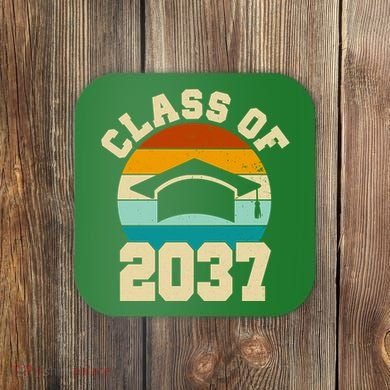 Class Of 2037 Kindergarten Graduation Retro Coaster