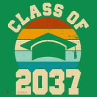 Class Of 2037 Kindergarten Graduation Retro Mousepad thumb 1
