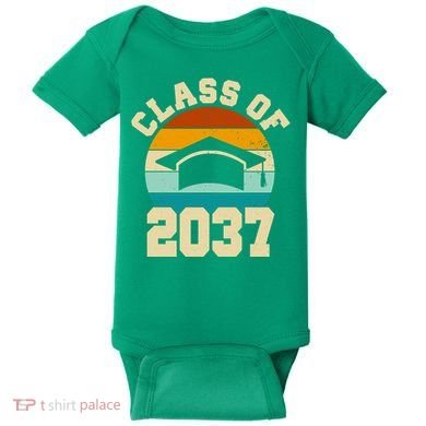 Class Of 2037 Kindergarten Graduation Retro Baby Bodysuit