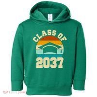 Class Of 2037 Kindergarten Graduation Retro Toddler Hoodie thumb 0