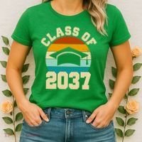 Class Of 2037 Kindergarten Graduation Retro Women's T-Shirt thumb 2