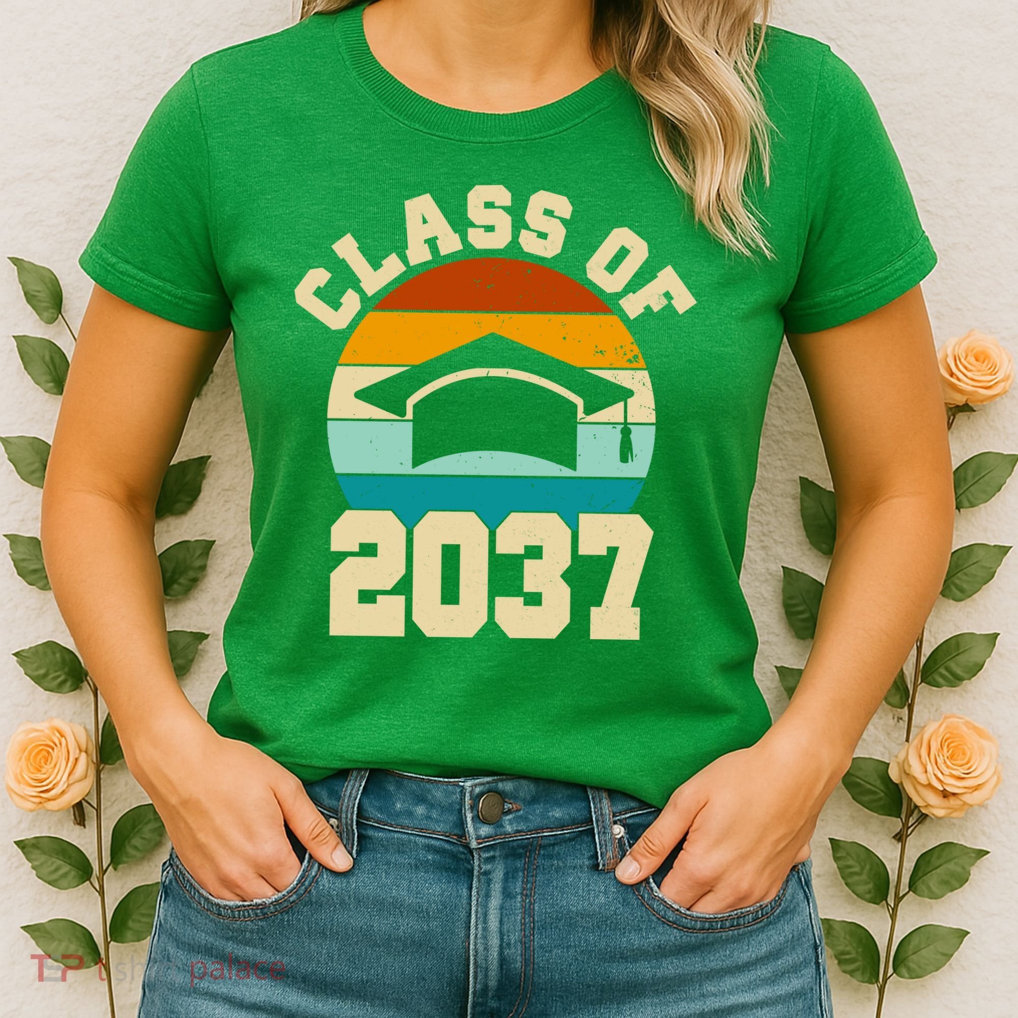 Class Of 2037 Kindergarten Graduation Retro Women's T-Shirt