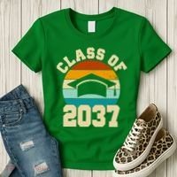 Class Of 2037 Kindergarten Graduation Retro Women's T-Shirt thumb 3