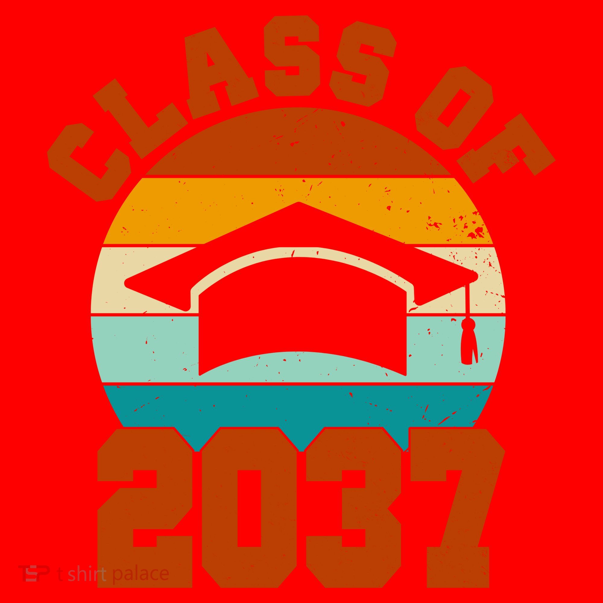 Class Of 2037 Kindergarten Graduation Retro Santa Hat