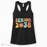 Class Of 2038 Senior 38 Graduation Last Day Of School Groovy Women's Tank Top thumb 0