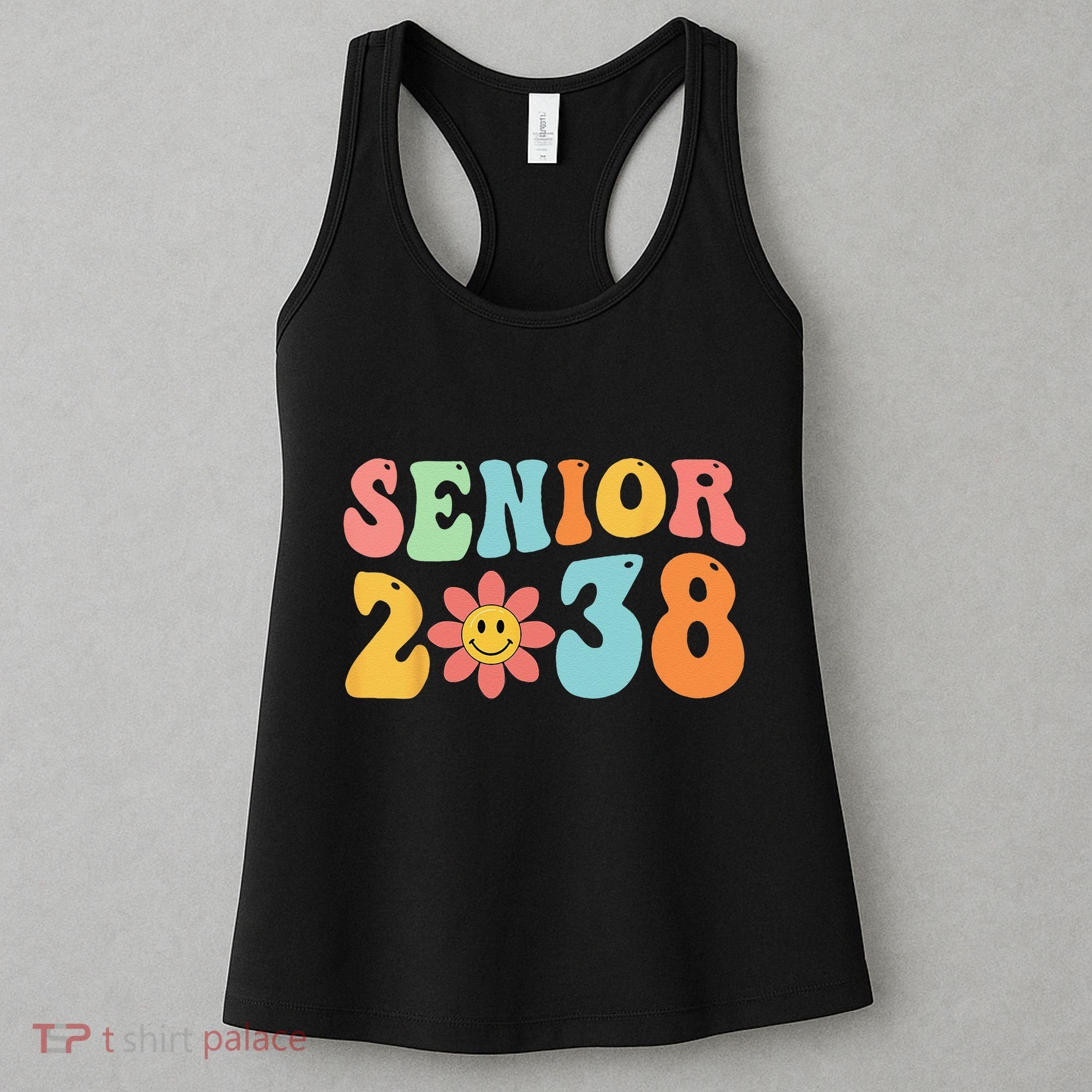 Class Of 2038 Senior 38 Graduation Last Day Of School Groovy Women's Tank Top