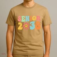 Class Of 2038 Senior 38 Graduation Last Day Of School Groovy T-Shirt thumb 3