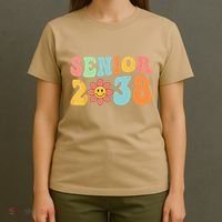 Class Of 2038 Senior 38 Graduation Last Day Of School Groovy T-Shirt thumb 4