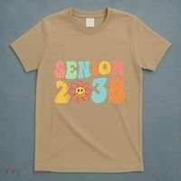 Class Of 2038 Senior 38 Graduation Last Day Of School Groovy T-Shirt thumb 5