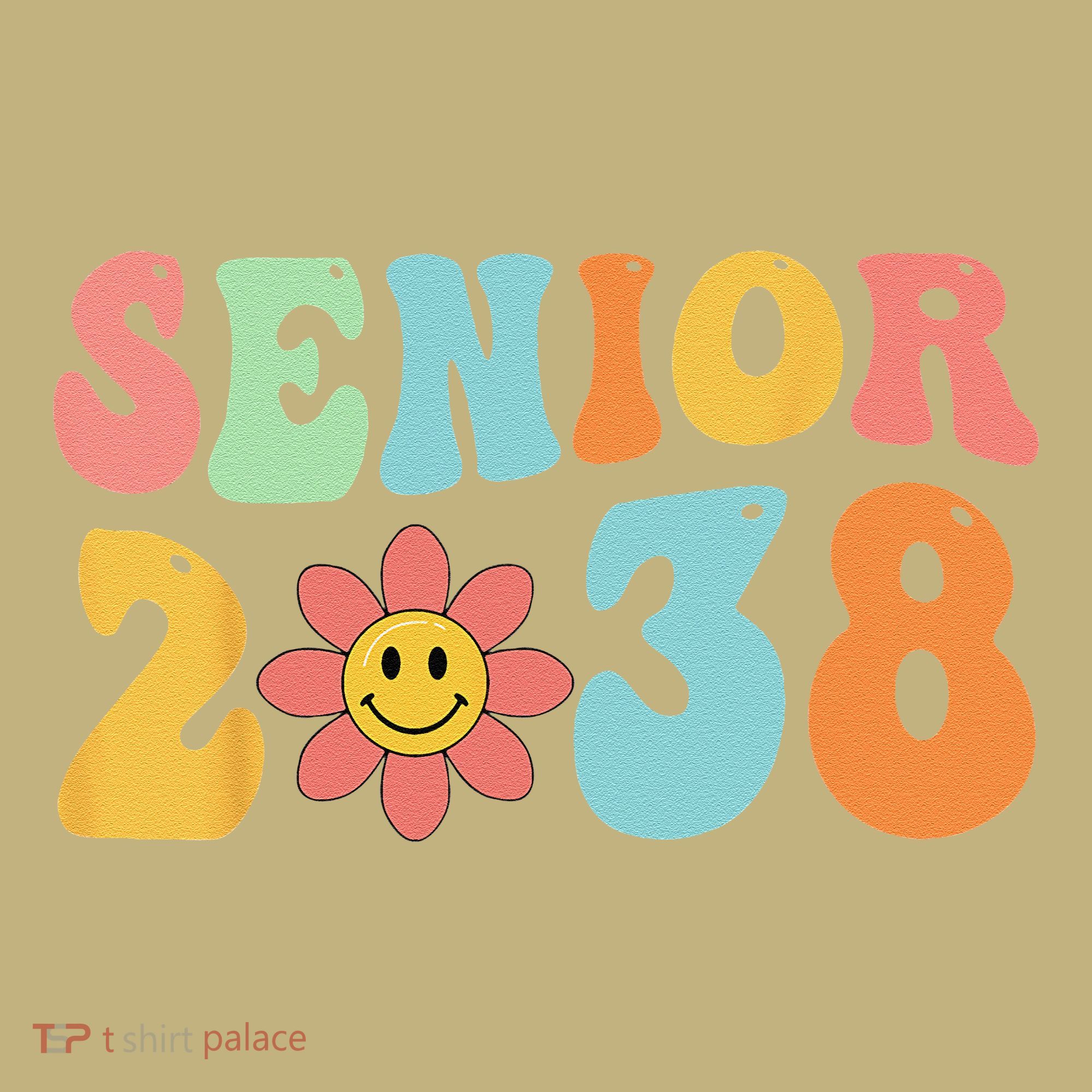 Class Of 2038 Senior 38 Graduation Last Day Of School Groovy T-Shirt