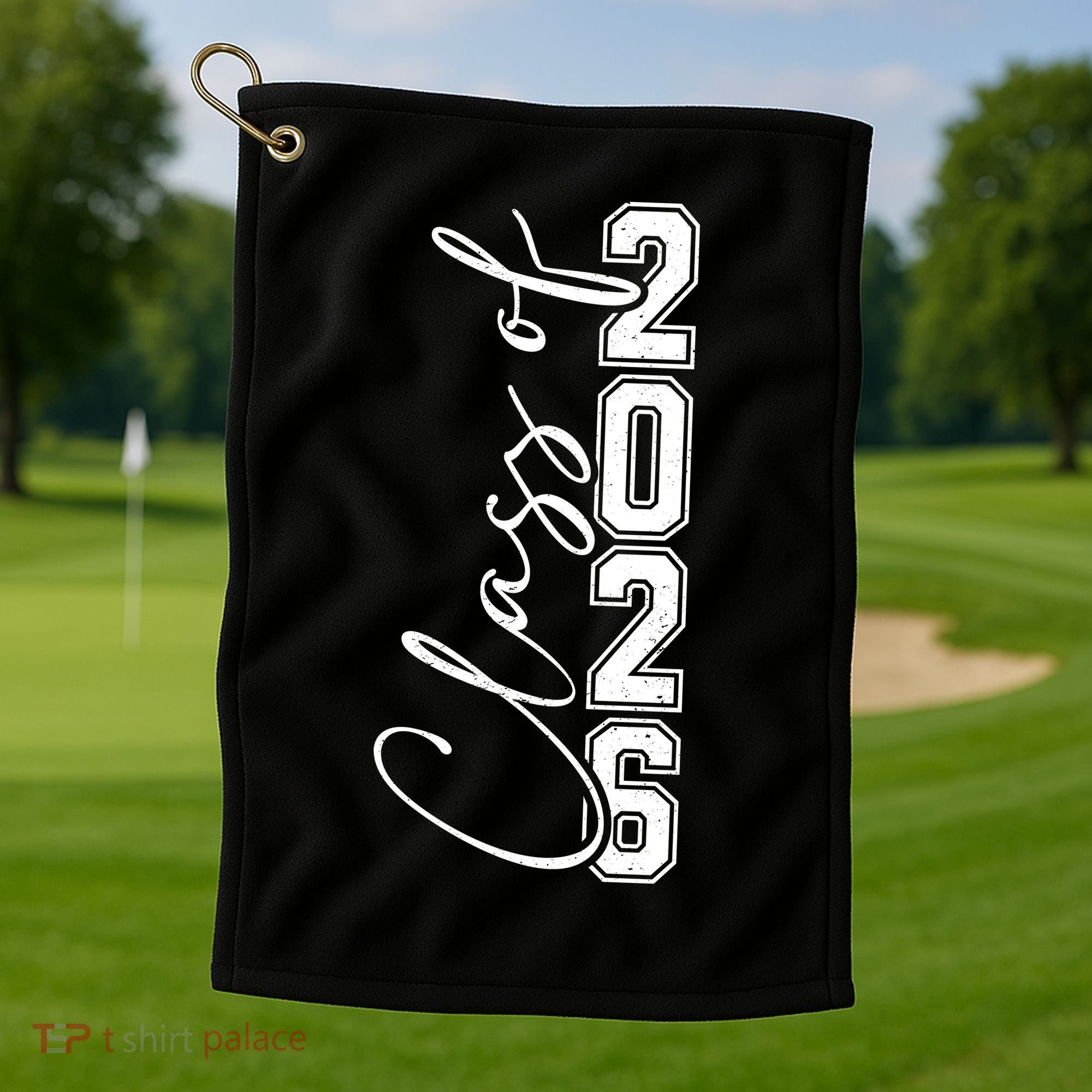 Class Of 2026 Senior Grads Graduation Front And Back Golf Towel