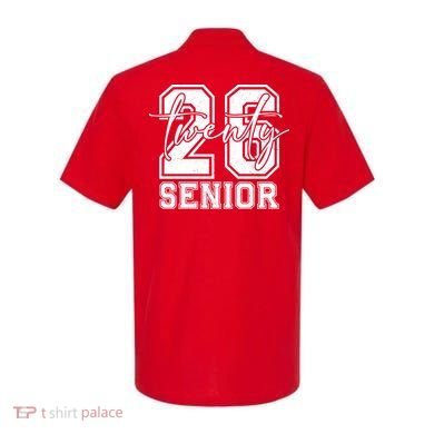 Class Of 2026 Senior Grads Graduation Front And Back Polo back