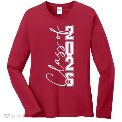 Class Of 2026 Senior Grads Graduation Front And Back Women's Long Sleeve Shirt