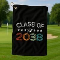 Class Of 2038 Grow With Me First Day School Golf Towel thumb 1