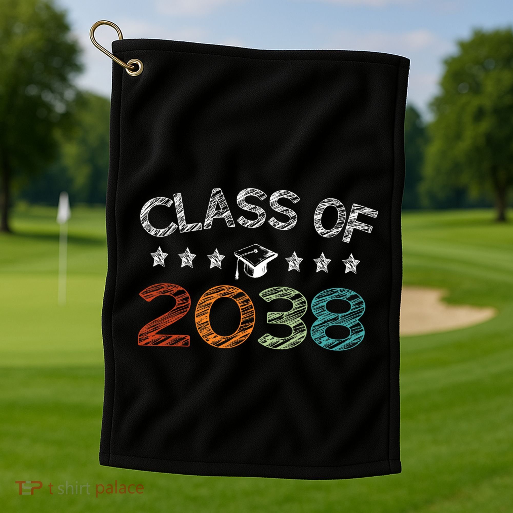Class Of 2038 Grow With Me First Day School Golf Towel