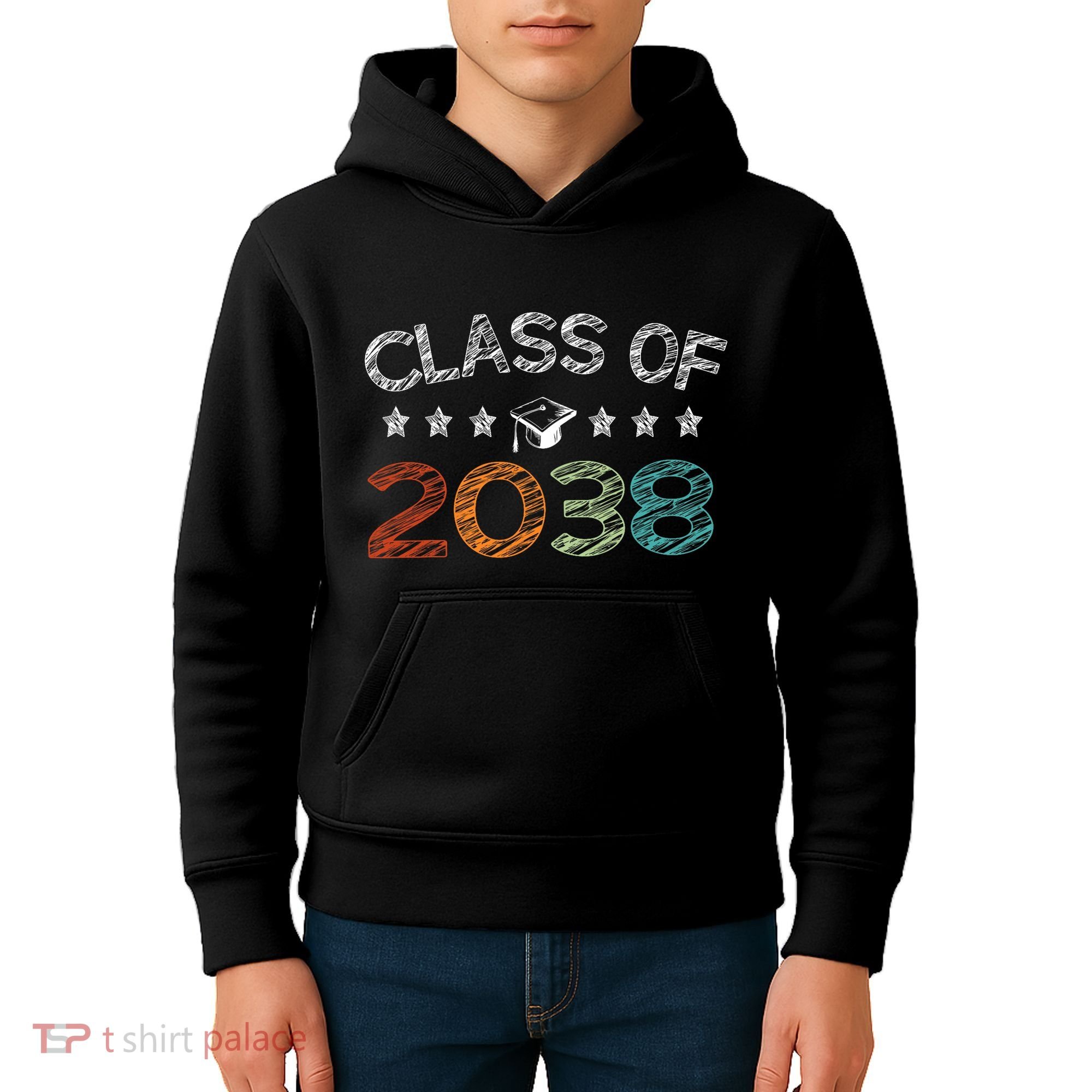 Class Of 2038 Grow With Me First Day School Kids Hoodie