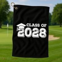 Class Of 2028 Senior Graduation 2028 Golf Towel thumb 1