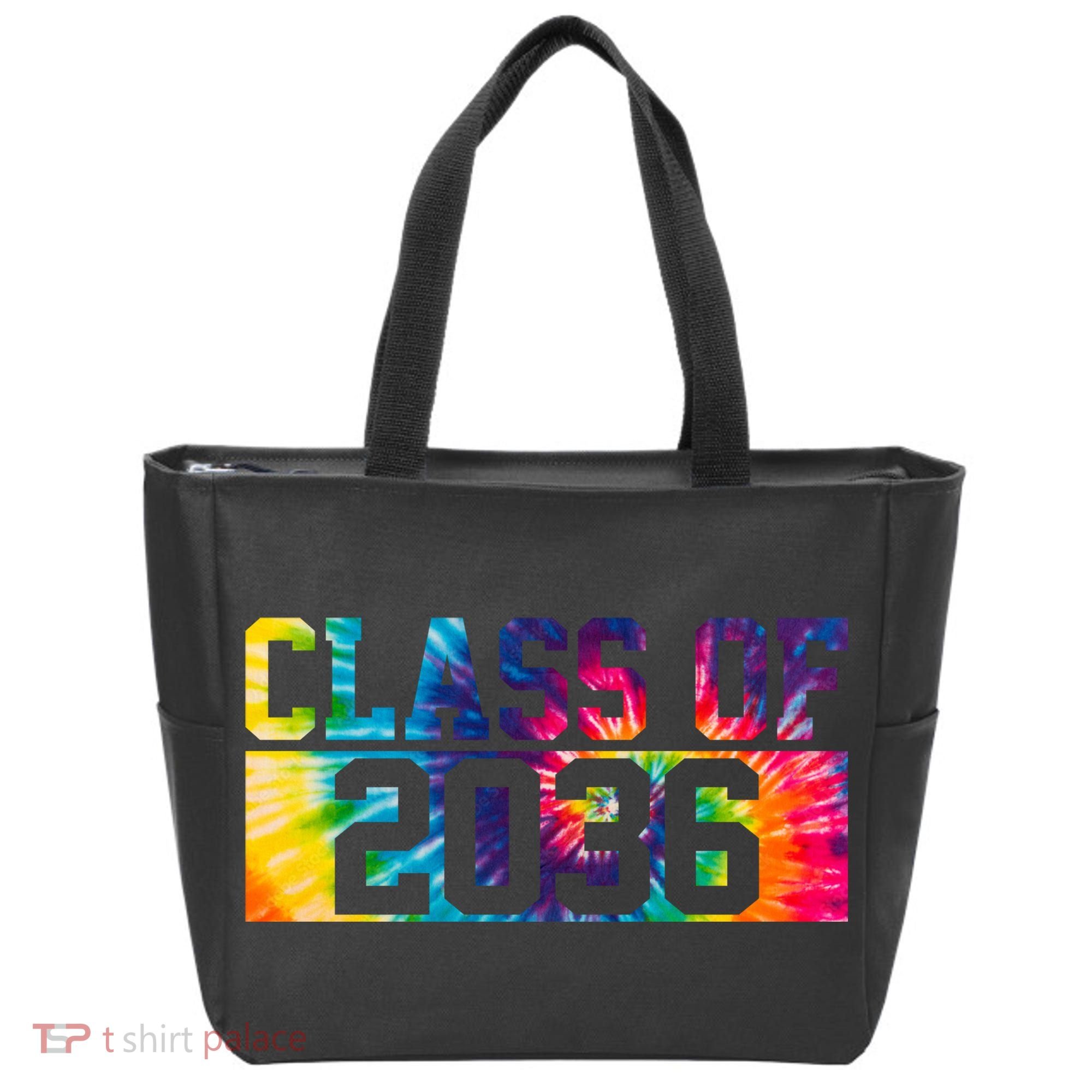 Class Of 2036 Graduation First Day Tie Dye Tote Bag