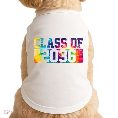 Class Of 2036 Graduation First Day Tie Dye Doggie Tank