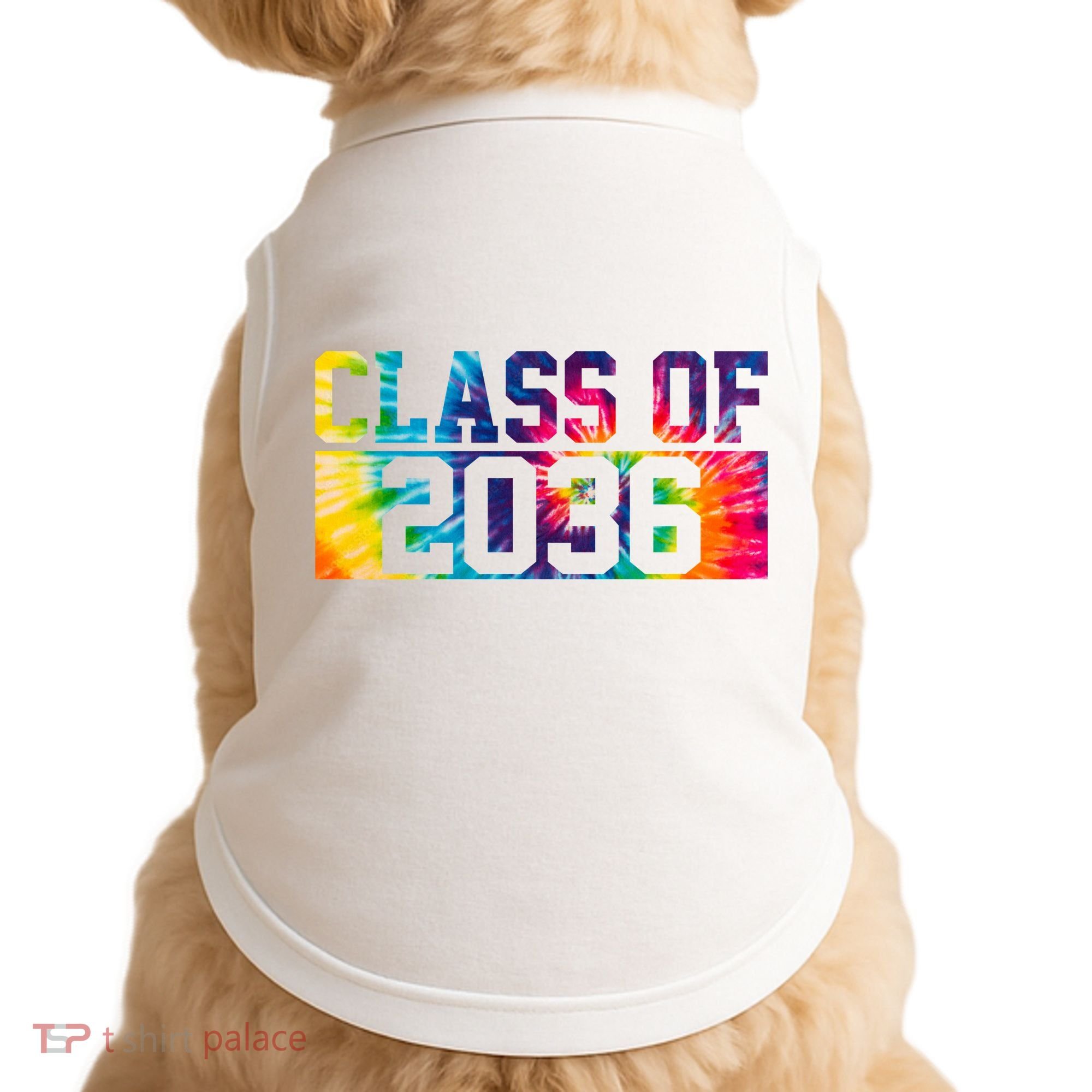 Class Of 2036 Graduation First Day Tie Dye Doggie Tank