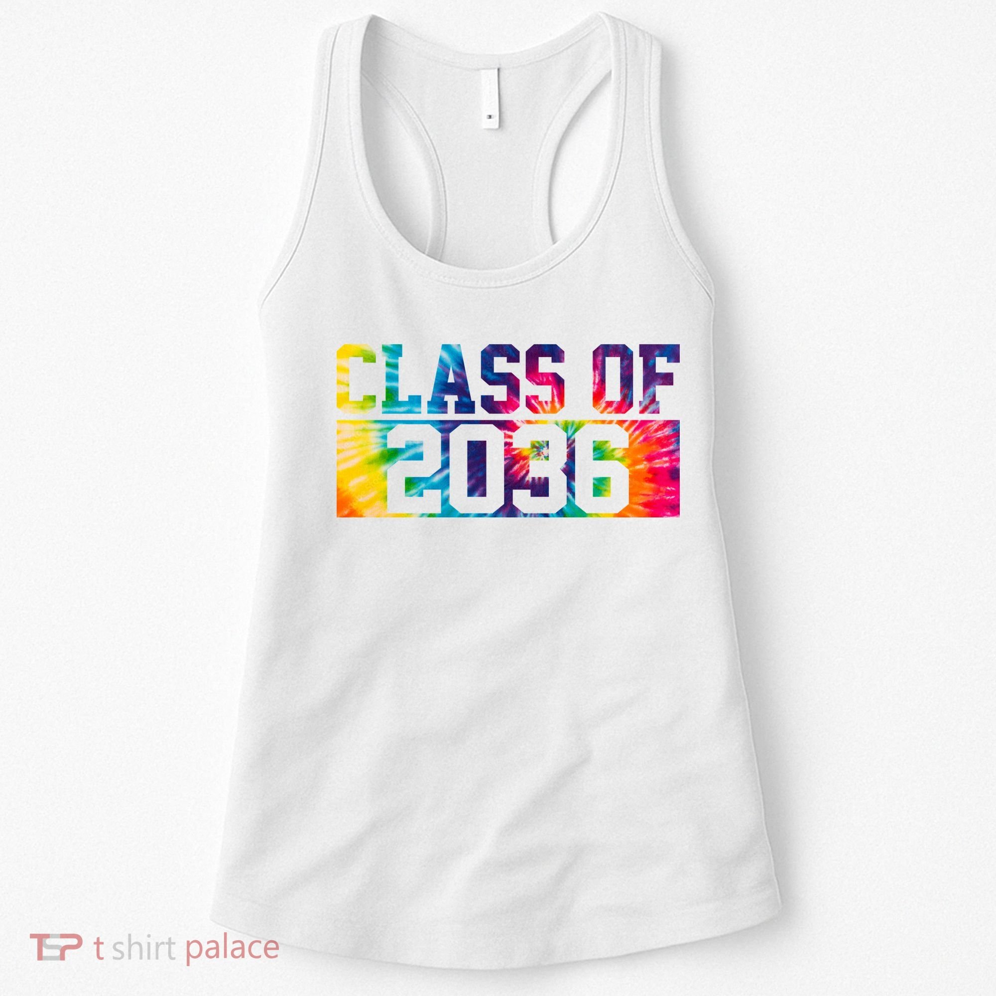 Class Of 2036 Graduation First Day Tie Dye Women's Tank Top