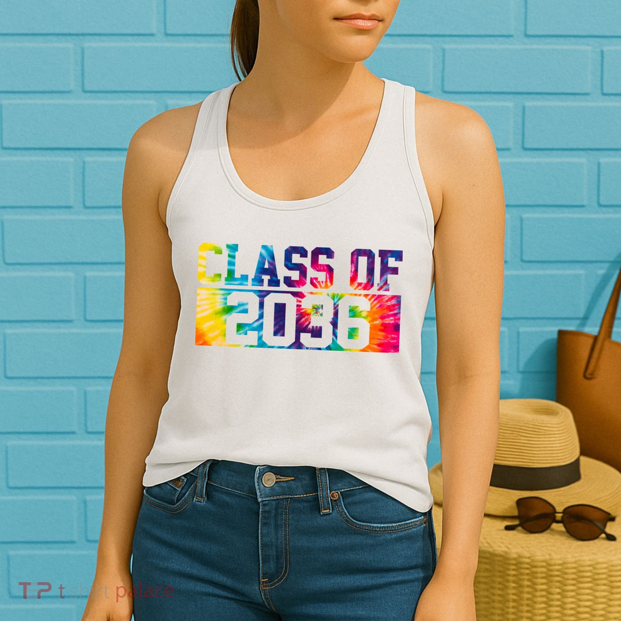 Class Of 2036 Graduation First Day Tie Dye Women's Tank Top