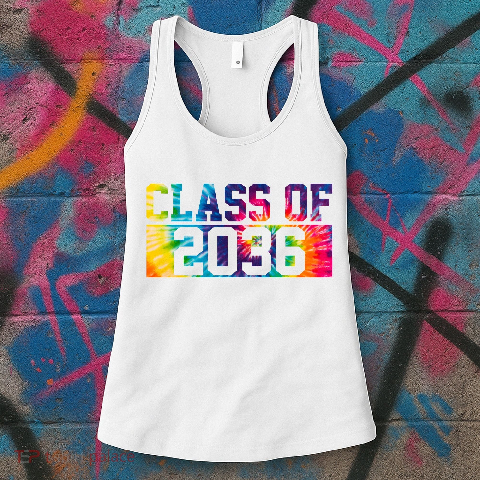 Class Of 2036 Graduation First Day Tie Dye Women's Tank Top
