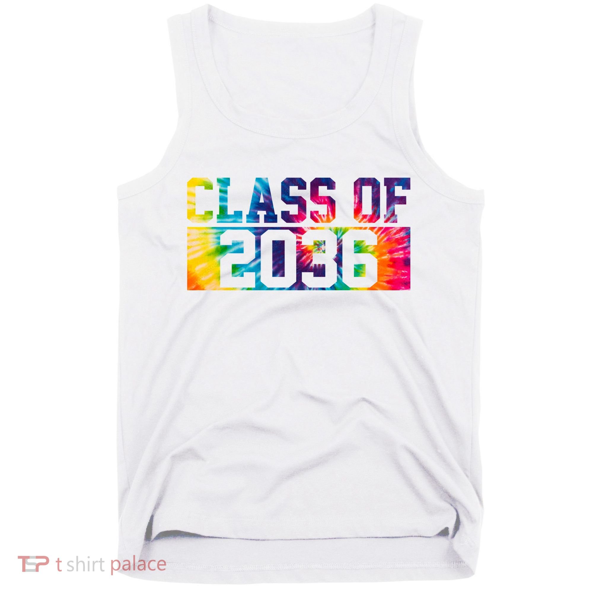 Class Of 2036 Graduation First Day Tie Dye Tank Top