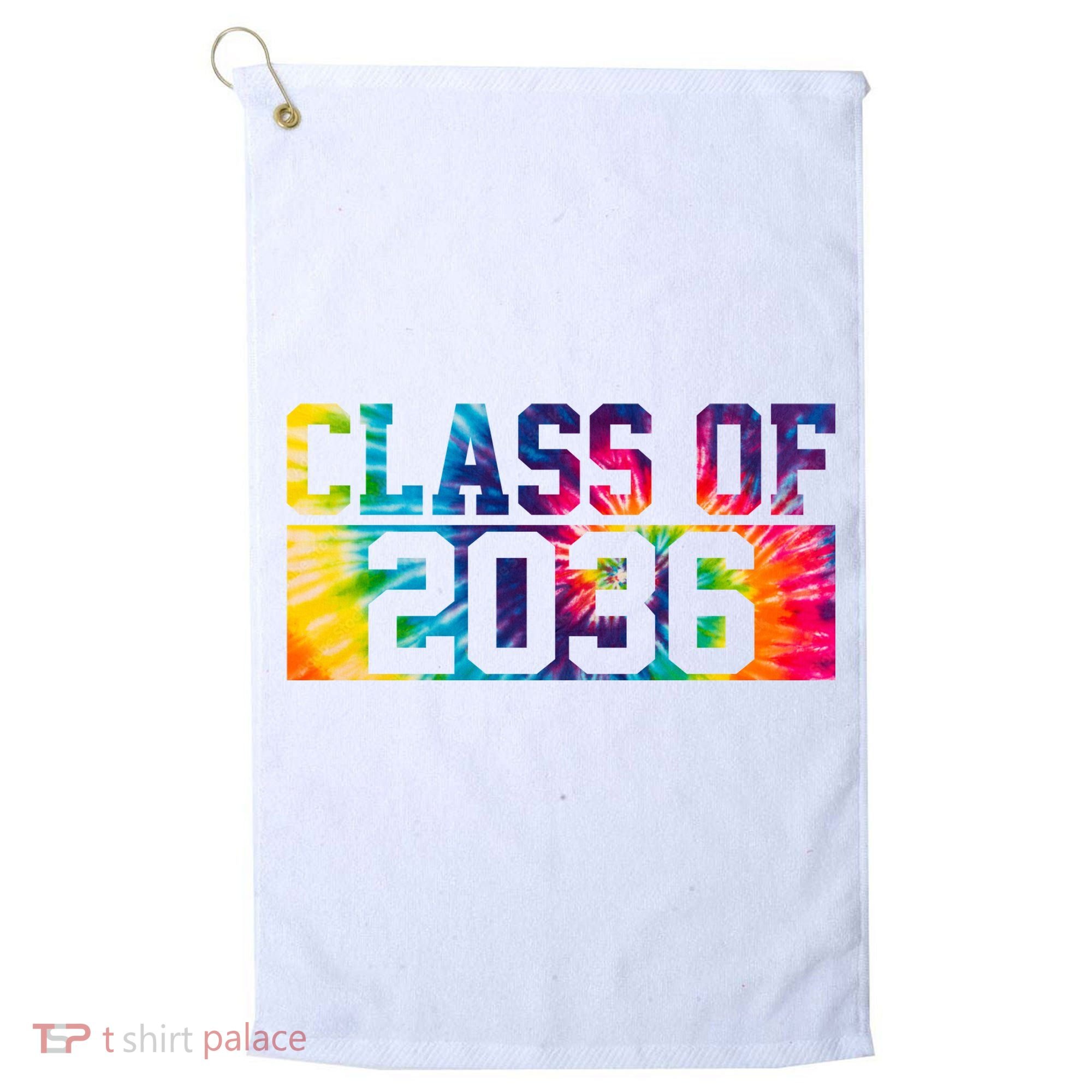 Class Of 2036 Graduation First Day Tie Dye Golf Towel
